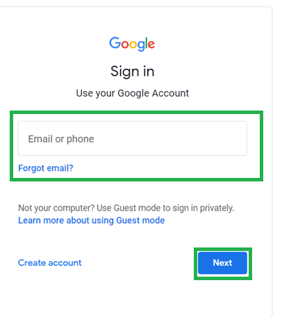 sign in to Google Takeout
