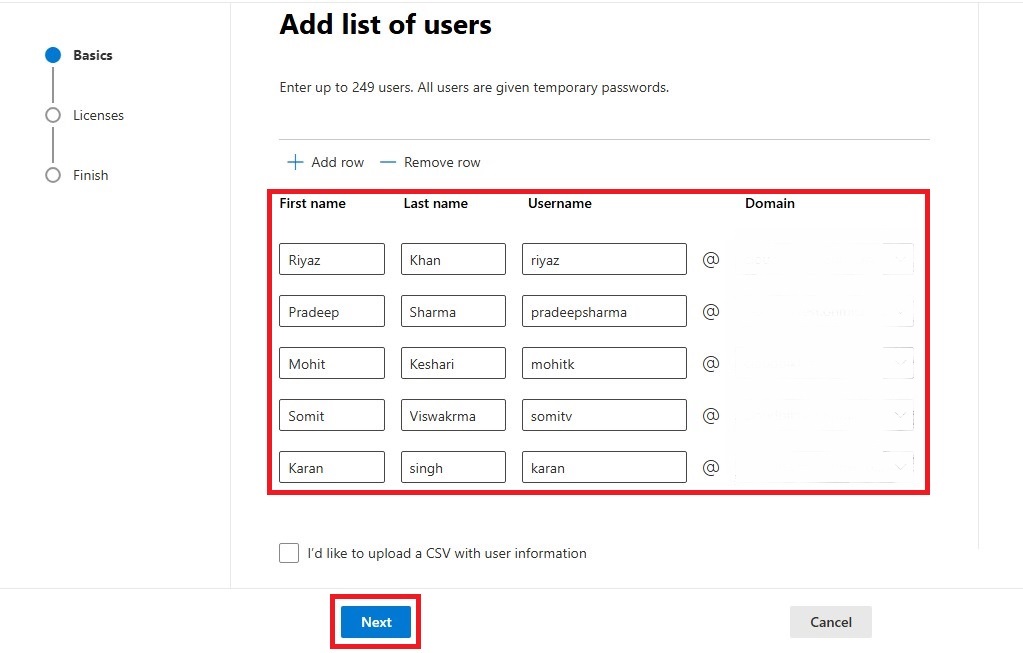 Click on the Next to Proceed process