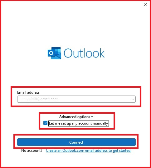 provide email address check box and click the Connect